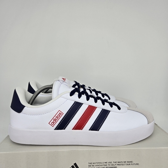 New adidas Vl Court 3.0 White Team Navy Blue Scarlet IF4465 Men\'s Shoes Size 8 main image 5